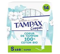Tampax Cotton Protection Compak Super Tampons Avec Applicateur x14