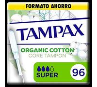 Tampax Lot de 96 tampons 100% coton bio avec applicateur - Format d'économie