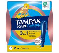 Tampax Pearl Compak Régulier, 128 Unités, Notre n°1 en Confort et Protection