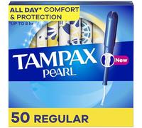 Tampax Pearl - Lot de 50 tampons avec tresse anti-fuite LeakGuard, absorption normale, non parfumés
