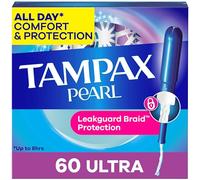 Tampax Tampons Pearl – Tresse anti-fuite, ultra absorbants, non parfumés – Lot de 60
