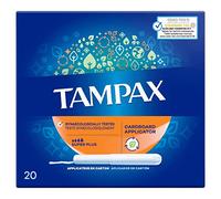 Tampax Super+ Lot de 20 tampons avec applicateur en carton, protection contre les fuites et sensation de propreté