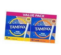 Tampax Super Plus + Tampax Lot de 40 tampons en carton pour application lourde et légère
