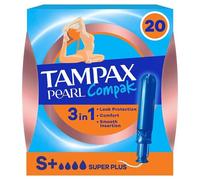 Tampax Pearl Compak Super Plus Tampons Avec Applicateur x20, Protection Anti-Fuites, Confort Et Insertion Facile