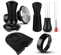 Tamper à café 54 mm, ensemble de tampons à expresso avec outil WDT, entonnoir doseur de 54 mm, tapis de tamper, base plate en acier inoxydable compatible avec machine à café expresso