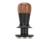 Tamper à Café à Pression Constante, Base Filetée, Bois de Noyer et Acier Inoxydable, 378g - Retour Sonore Unique, Précision et Ergonomie pour Baristas et Professionnels (51MM)