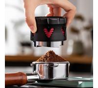 Tamper à café avec auto-nivellement par gravité et base à 5 lames pour une distribution uniforme et un tassage compact du marc de café, fabriqué à partir d'acier inoxydable et d'alliage d'aluminium