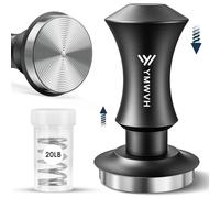 Tamper à expresso 53,3 mm avec ressorts de rechange de 9,1 kg/13,6 kg, noir, tampon à café professionnel avec base ondulée 100 % acier inoxydable, compatible avec le porte-filtre Breville 54 mm