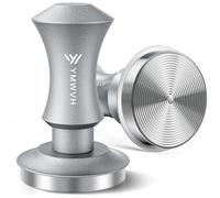 Tamper à expresso Barista 58,3 mm avec double base ondulée à ressort 100 % acier inoxydable, constante 13,6 kg, compatible avec machine à expresso Rancilio, porte-filtre Gaggia, groupe E61 (argent)