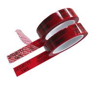 TamperSeals Group - 2 Rouleau 100% Total Transfert Ruban Void Adhésif de Sécurité Inviolable, et Sceaux de Sécurité (2,5 cm x 50 m x 2 mil, ne pas Casser « Caution », Rouge)