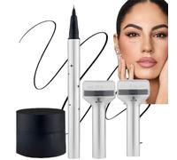 Tampon 2 en 1 pour eyeliner, tampon pour cils inférieurs avec encre et eyeliner, tampon imperméable pour cils inférieurs, outil de maquillage des yeux, tampon d'application de cils et cils inférieurs