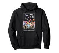 Tampon 72 Years Loved Blessed Papillon Fleur 72ème Anniversaire Sweat à Capuche