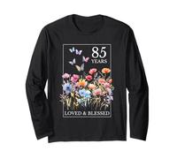 Tampon 85 Years Loved Blessed Papillon Fleur 85e Anniversaire Manche Longue
