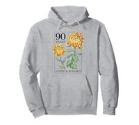 Tampon 90 Years Loved and Blessed Floral Flower 90th Birthday Sweat à Capuche