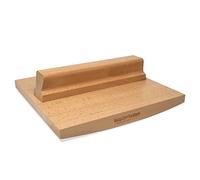 Tampon à bascule avec votre logo ou texte, 200 x 200 mm, tampon grand-format, à personnaliser - monture arrondie, tampon bois, tampon signature