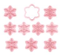 Tampon à biscuits de Noël - 13,7 x 17,5 x 2,3 cm - Tampon à biscuits de Noël en forme de flocon de neige 3D - Emporte-pièce en forme de flocon de neige de Noël | Tampon à biscuits pour famille de fête