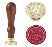Tampon à Cacheter en Cire - Tampon de Scellement en Cire de la Déesse Vénus, Tampon en Laiton en Forme de Cœur de Rose de 30mm/1.18 pouces pour Invitations de Mariage, Cadeaux de la Saint-Valentin