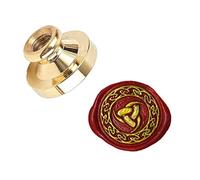 Tampon à cacheter en laiton - Sceau cire vintage motif ésotérique pour lettre, invitation, journal, rituel wicca, scrapbooking - Tête seule interchangeable (triple corne Odin)