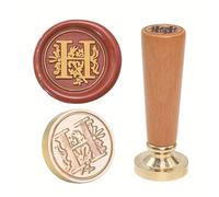 Tampon à cacheter personnalisable avec tête en laiton et poignée en bois de hêtre vintage pour lettres et cadeaux, cachet de cire pour lettres