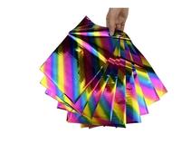 Tampon à feuille chaude format A4, papier doré, Toner laminé réactif for cartes en, 50 pièces(Rainbow)