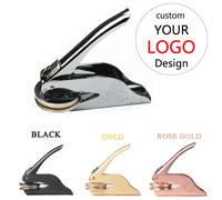 Tampon à gaufreur avec LOGO personnalisé, livre de bibliothèque de mariage, sceaux privés, enveloppe personnalisée, Invitation de fête, timbres en gaufrage, bricolage F42-Black