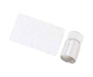 Tampon à ongles en silicone avec design ergonomique pour un placement précis des œuvres d'art, grille d'alignement miniature pour tampons à ongles transparents