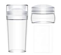 Tampon à ongles French Tip - Kit de tampons pour nail art | Tampon long et court pour ongles | Tampon à ongles en silicone transparent | Tampon à ongles en silicone avec grattoir