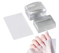 Tampon à ongles rectangulaire avec grattoir - Pour salon, voyage, fête, vacances, séance photo, rendez-vous quotidien, anniversaire, femme