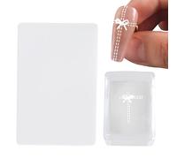 Tampon à ongles rectangulaire avec racloir, portable, pointe transparente, pour maison, salon, fête, vacances, séance photo, rendez-vous quotidien, anniversaire, artistes, filles et femmes