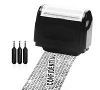 Tampon à rouleau de confidentialité avec blocage d'adresse ID et tampon Data Defender (Large Noir + 3 recharges d'encre)