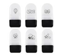 Tampon À Rouleau De Scrapbooking Artisanal Dessin Animé Pour Étudiants Fabrication Cartes Scrapbooking Journal Carnet Notes Album D'activité En Classe 6 Pièces