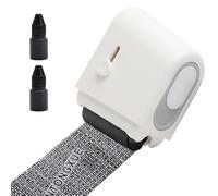 Tampon à rouler pour la protection des données - Pour vol d'identité - Avec 2 recharges d'encre - Rechargeable - Large tampon de protection des données - Tampon pour la sécurité des adresses