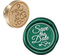 Tampon à sceau de mariage Olny Save the Dates - Sans poignée - 25 mm - Amovible en laiton - Pour invitations de mariage, enveloppes, loisirs créatifs, cire - Fabrication de cartes de Noël (cire non