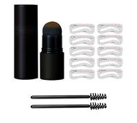 Tampon À Sourcils, Ensemble de Poudre à Sourcils Imperméable, Eyebrow Stamp Kit,20 Ensembles de Pochoirs à Sourcils Réutilisables,2 Pinceaux à Crayons à Sourcils