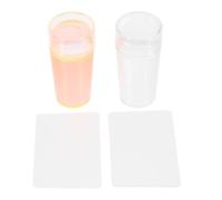 Tampon ABS Silicone Grattoir en 2 Ensembles pour Ongles | Tête Souple Transparente, Position Visible, pour Estampage, Format Compact, Accessoire Inclus pour Manucure