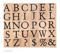 Artemio ARTA61 Set de Tampons en Alphabet Majuscules Bois Multicolore 6 x 3 x 5 cm