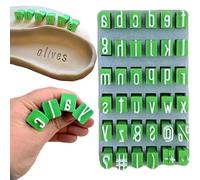 Tampon Alphabet Pour Argile,Tampon Lettre Ponctuation, Personnage, Tampon D'Enseignement NuméRique, Majuscules Et Minuscules Lettres Tampon Pour Argile, Fournitures D'Artisanat Portables (C)