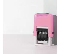 Tampon auto-encreur avec roue de date réglable - Jour, mois, année, tampon pour bureau, scrapbooking, loisirs créatifs (rose anglais)