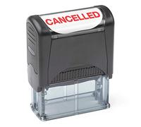 Tampon auto-encreur en caoutchouc, rechargeable à encre rouge pré-installée - (1,4 x 3,8 cm) (annulé)