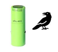 Tampon auto-encreur en forme de corbeau noir - Tampon gothique en caoutchouc pour journal, scrapbooking, travaux manuels d'Halloween - Tampon rechargeable et sans désordre pour écrivains, artisans et