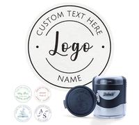 Tampon Auto-encreur Personnalisé avec Logo Texte, Tampon pour Livres, Entreprises, Enseignants, Adresse | Ex Libris | - Rond 42mm - 5 Couleurs
