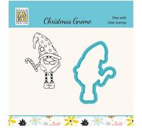 Tampon avec poinçon - Nellie`s Choice - Gnome candy cane