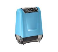 Tampon bloqueur d'adresse, tampon de protection contre le vol d'identité, bloqueur d'informations, tampon de sécurité, sécurité des données personnelles, défenseur des données (bleu)