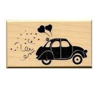 Tampon bois - 2 CV coeur Multicolore G