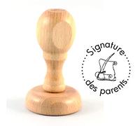 tampon bois avec mention Signature des parents