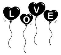 Tampon bois - Ballons love