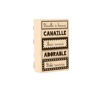 Tampon bois Collection Mes Jolies Comptines - Bouille à bisous - 8,7 x 5,8 cm