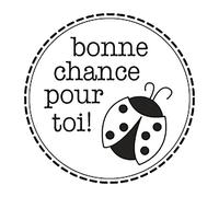 Tampon bois rond stempel de Rayher "Bonne chance pour toi"