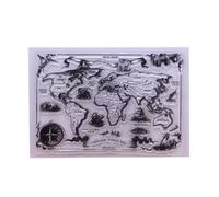Tampon Carte Du Monde Rétro, Sceau Clair, Décor De Gaufrage Artisanal Fait À La Main Pour La Fabrication De Cartes, Bricolage D'album Photo De Scrapbooking