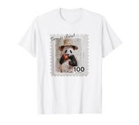 Tampon Chapeau de Paille Pomme Petit Panda T-Shirt Graphique avec Valeur, Homme, Blanc, S